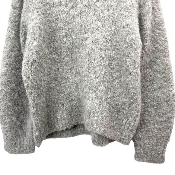 NEW Madewell Wool-Alpaca Blend Bouclé-Knit Oversized Sweater Size S grey soft - Picture 6 of 10